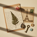 Sobre con cartas, postales y objetos coleccionables de El Árbol